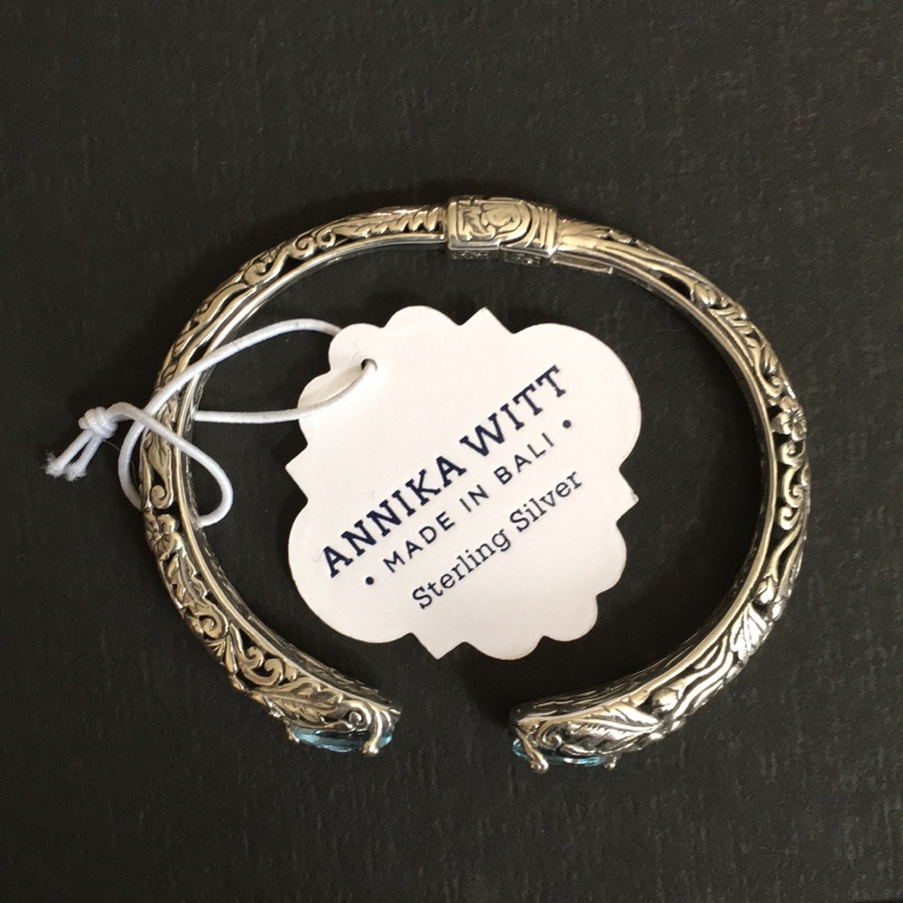 Sterling silver Blue Topaz Cuff Bracelet